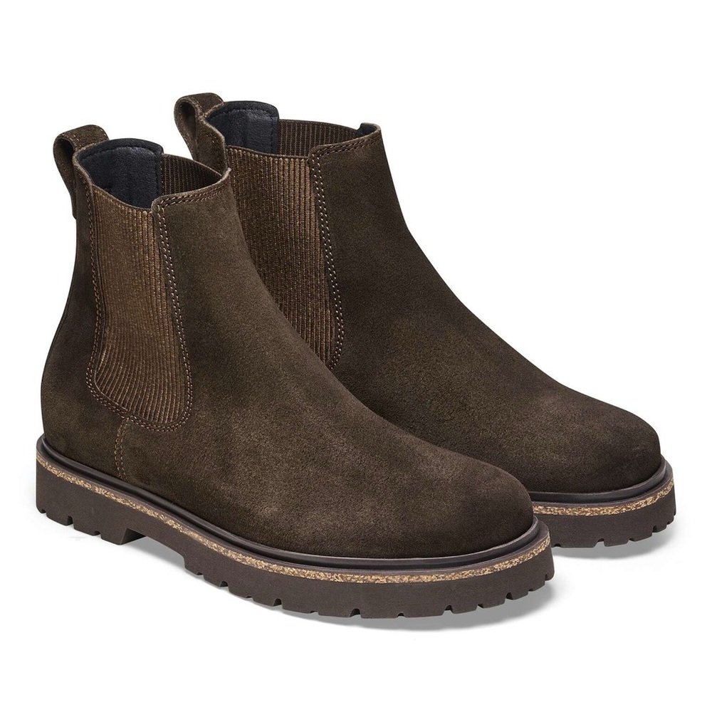 Women’s Birkenstock Highwood Slip On Suede Chelsea Boots Dark Brown Mocha